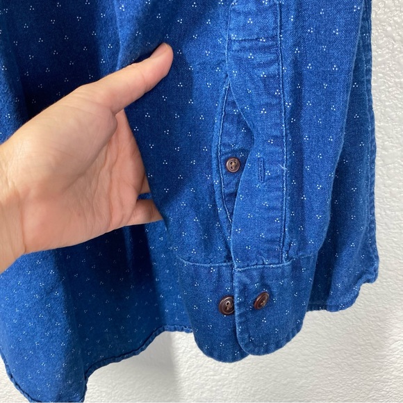 Brooks Brothers Shirt Mens Medium Blue Button Down Regent Dots Cotton - Picture 4 of 14